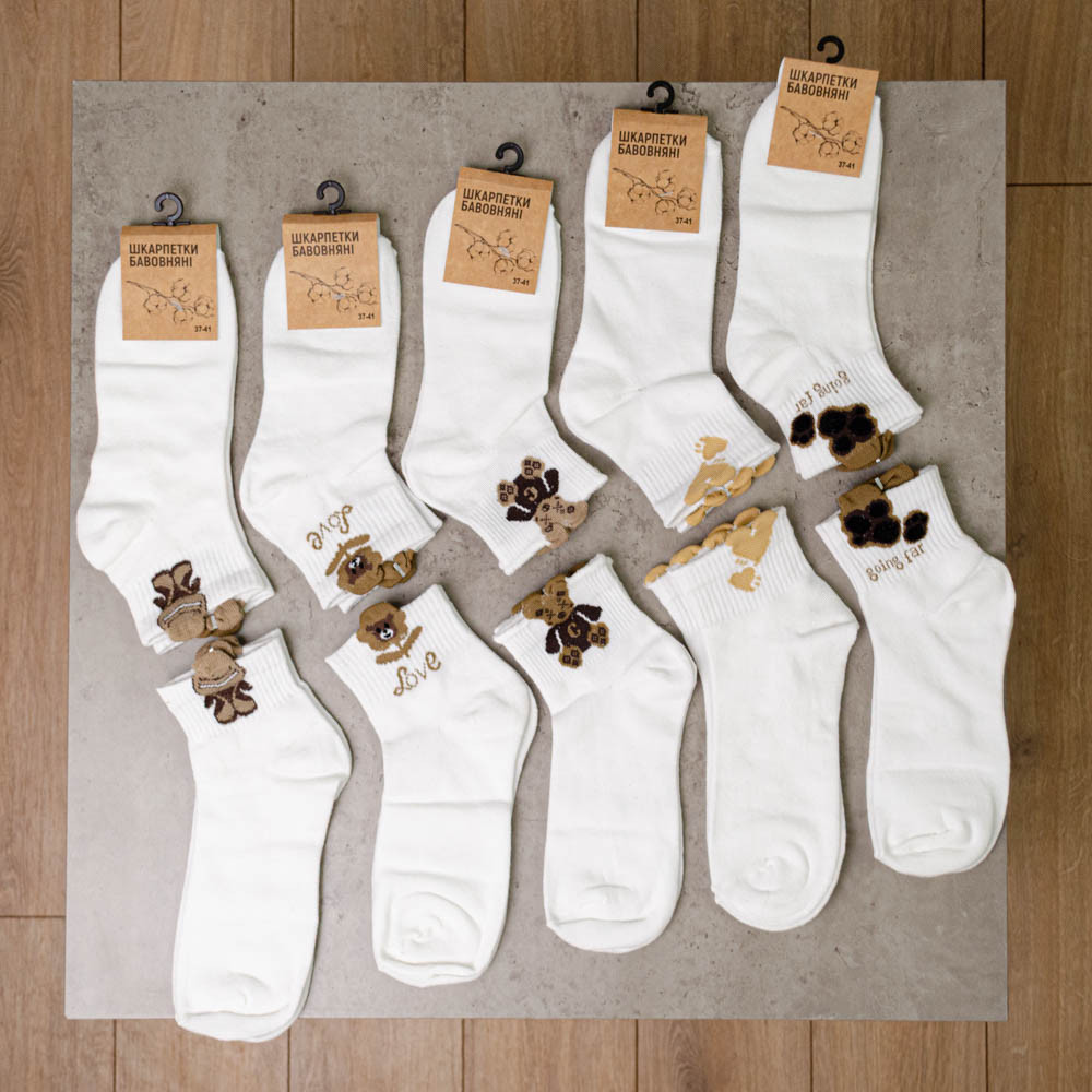 Набір шкарпеток жіночіх бавовняних 10 пар Youstar 087 Низькі 37-41 Білий Суми - фото 1