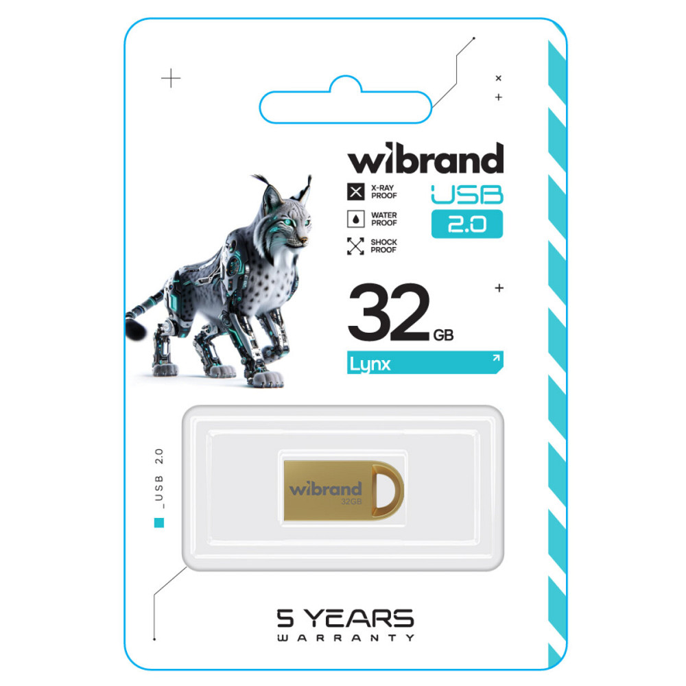 Flash Wibrand USB 2.0 Lynx 32Gb Gold (WI2.0/LY32M2G) Киев - изображение 2
