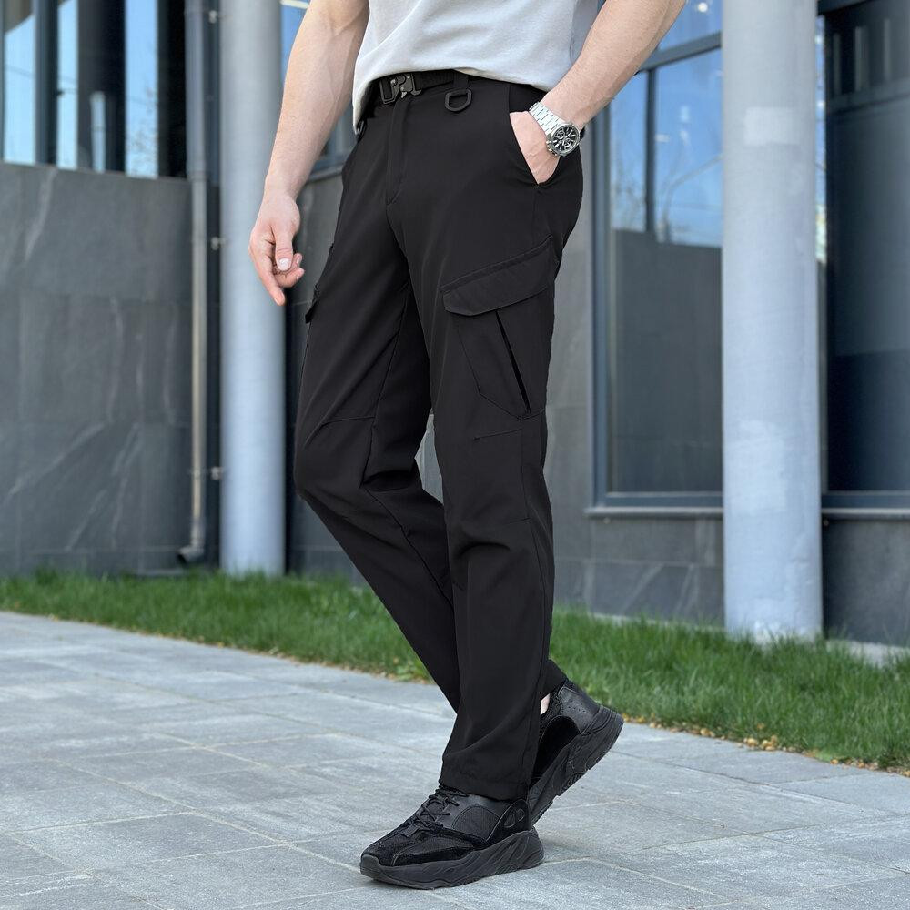Штани карго чоловічі весняні з кишенями чорні Pobedov Tactical Soft Київ - фото 2