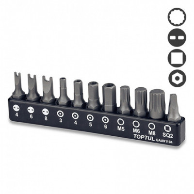 Набор бит Toptul для шуруповерта 1/4" 11ед. (GAAV1104) Винница - изображение 2