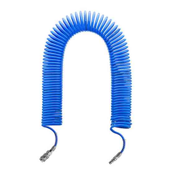 Шланг спіральний поліуретановий, 5,5×8 мм, 20 м, зі швидкороз'ємними з'єднаннями INTERTOOL PT-1709 Київ