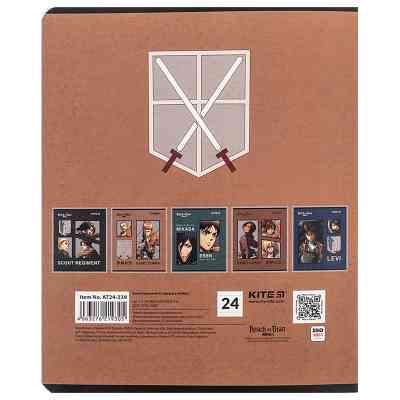 Тетрадь Kite Attack on Titan, 24 листа, линия (AT24-239) Винница