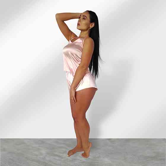 Пижама женская атласная Пудровый 3XL Харьков