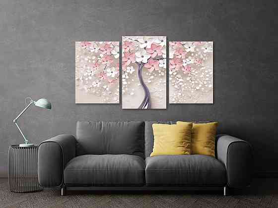 Модульная картина в гостиную / спальню  Рожеве дерево Art-688_3 Киев