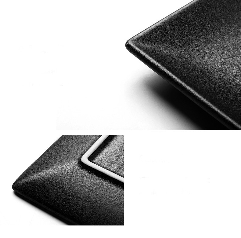 Тарелка квадратная черная керамическая  матовая 25 см 922 грамма!! Столовая тарелка Блюдо Кременчуг - изображение 4