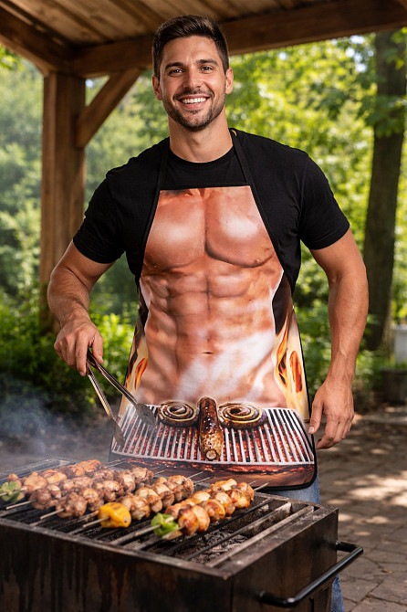 Фартук с приколом Мангальщик 75 на 60 см разноцветный Киев - изображение 4