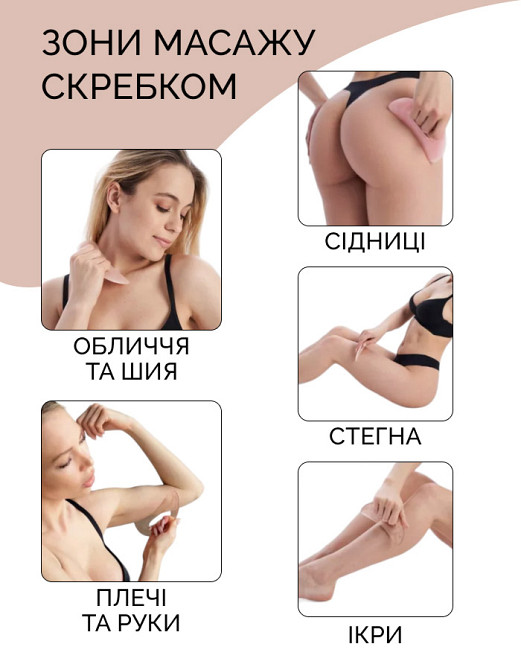 Антицеллюлитный массажный набор для тела: Скребок гуаша+холодное масло Reclaire cosmetics Киев - изображение 7