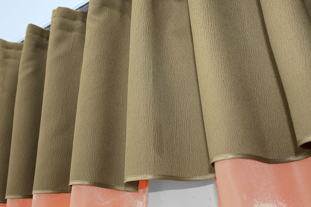 Кухонные шторы VR-Textil № 073к с ламбрекеном и подхватами персиковый с темно-бежевым 270х170 см (52-0214) Киев - изображение 5