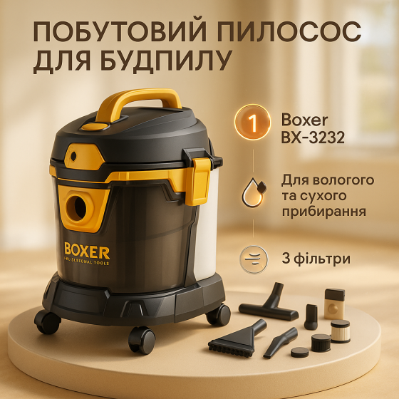 Промышленный пылесос Boxer BX-3232 для влажной и сухой уборки 2400Вт. RO-87 Львов