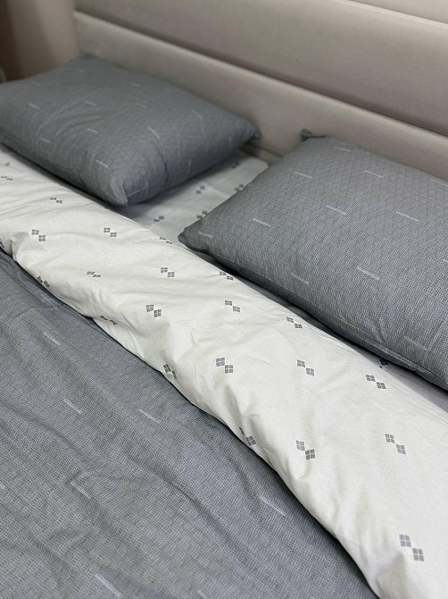 Ecotton Комплект постільної білизни Ecotton полуторний 150х215 см сіра Полоса 21205 Коломыя - изображение 5