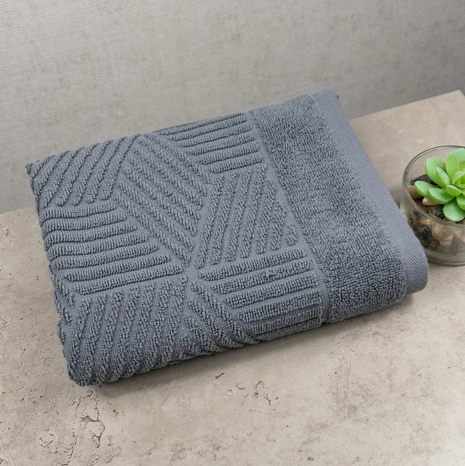 Комплект махрових рушників Уельс 3шт GM Textile 50х90см, 50х90см, 70х140см 500г/м2 (Темно-Сірий) Суми - фото 5