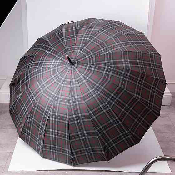 Класична парасолька-тростина напівавтомат з поліестеру 16 спиць діаметр 117 см Зелена HP-23-4GR Коломыя