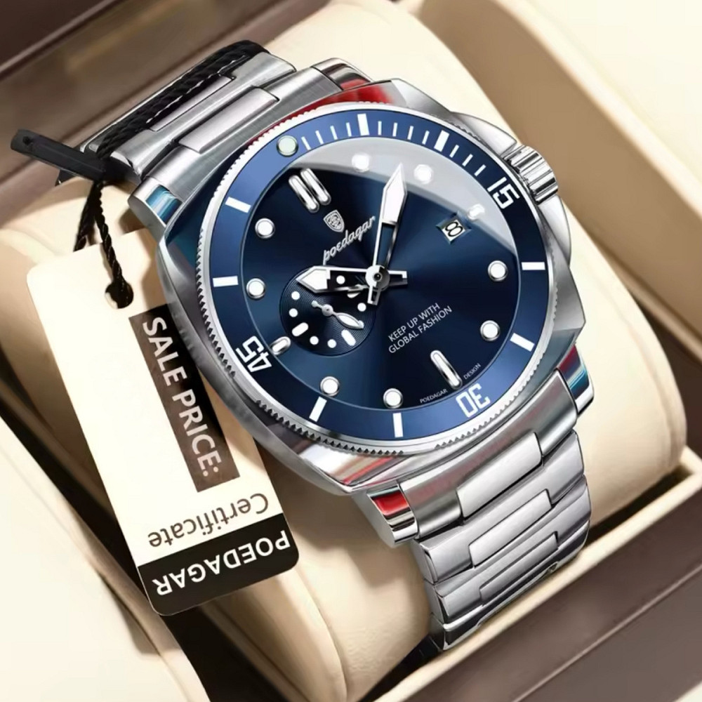 Часы мужские наручные кварцевые Poedagar Lion Серебристый Киев - изображение 16