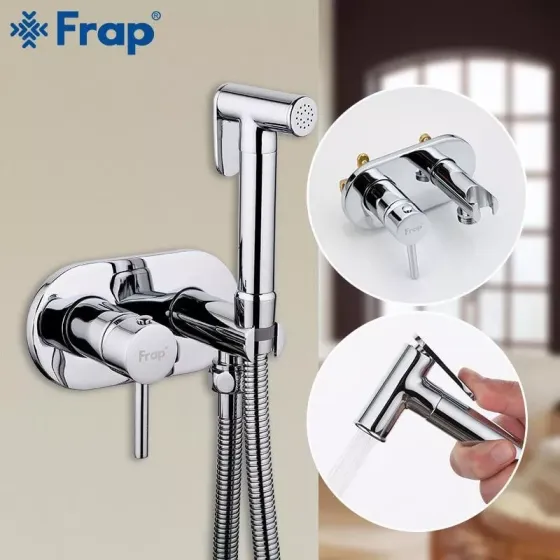 Гігієнічний душ із змішувачем прихованого монтажу Frap F7505, хром Київ