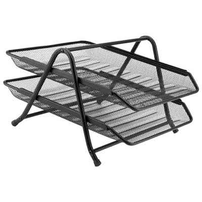 Лоток для паперів Axent горизонтальний 2-в-1, металева сітка 203x295x350мм Чорний (2121-01-A) Вінниця