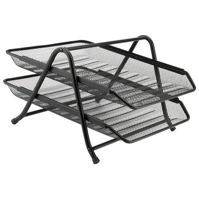 Лоток для паперів Axent горизонтальний 2-в-1, металева сітка 203x295x350мм Чорний (2121-01-A) Вінниця - фото 1