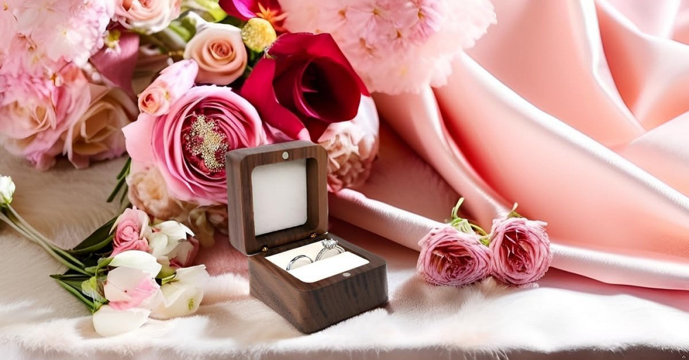 Коробочка для кілець дерев'яна, коробка ювелірна весільна, футляр обручок для весілля або пропозиції руки і серця Кам'янець-Подільський - фото 3