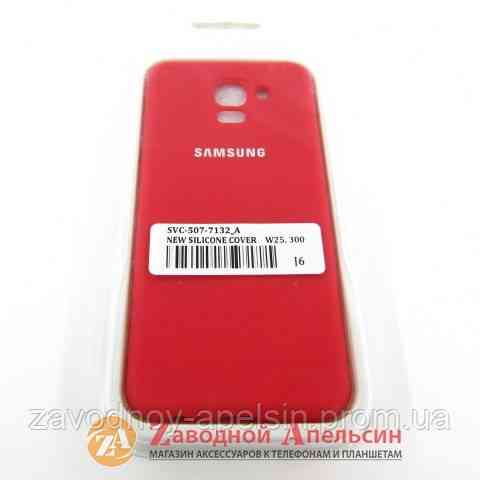 Samsung J6 J600 A6 A600 захисний чохол Silicone Cover red Одеса