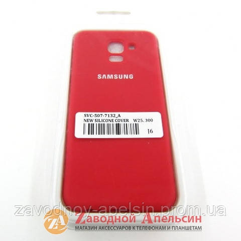 Samsung J6 J600 A6 A600 захисний чохол Silicone Cover red Одеса - фото 3