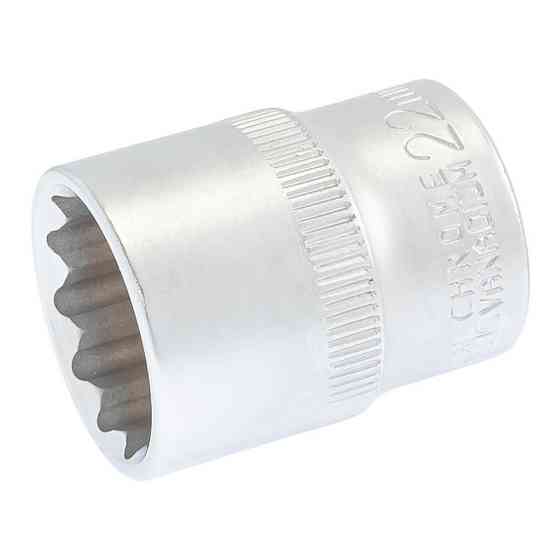 MASTERTOOL Головка торцева MASTERTOOL 12-гранна ½" 22 мм L 40 мм CrV 78-0622 Коломыя