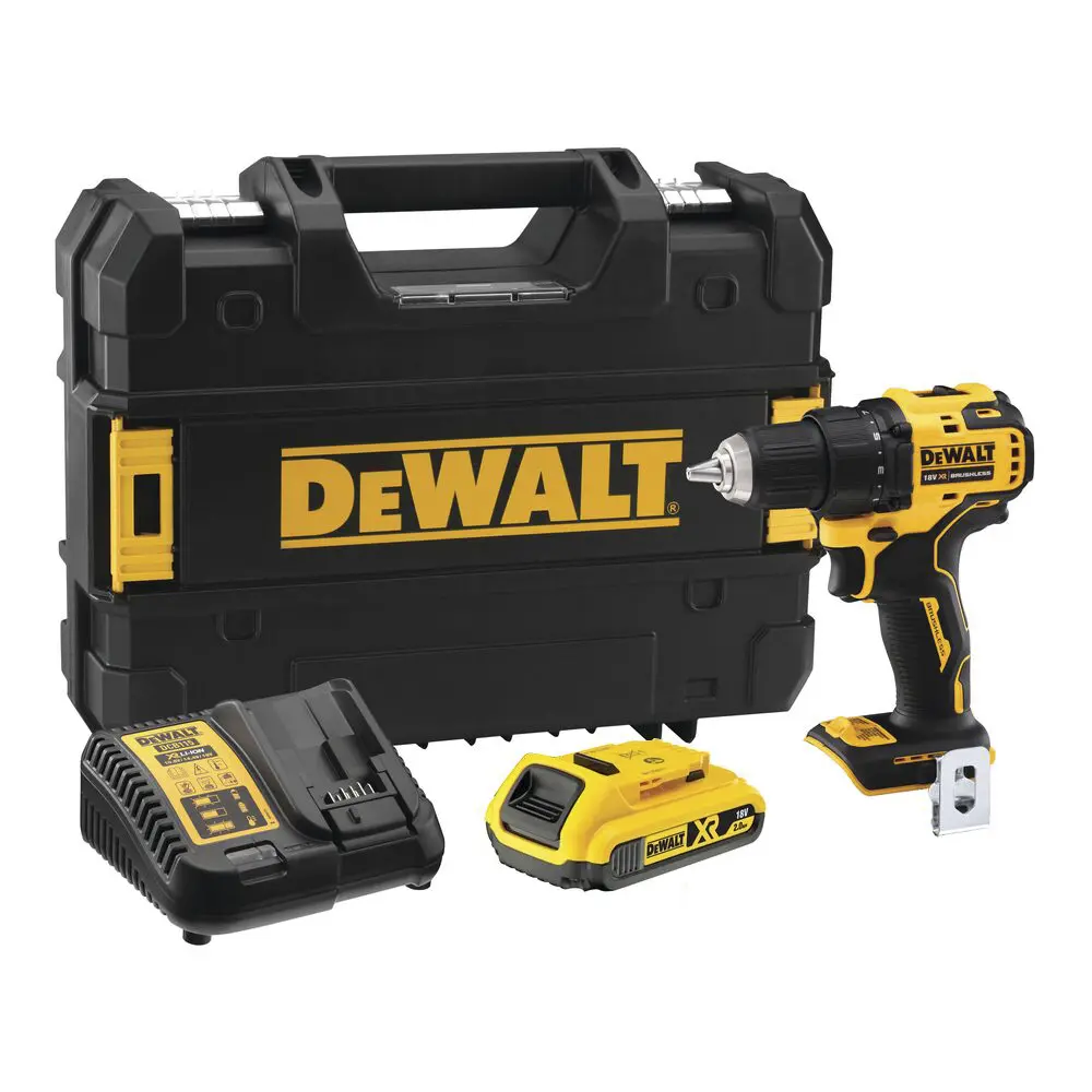 Потужний дриль-шурупокрут акумуляторний безщітковий DeWALT DCD708D1T : з АКБ 18V 2.0Ah, 65 Нм, 1650 об/хв, безщітковий, кейс Київ - фото 1