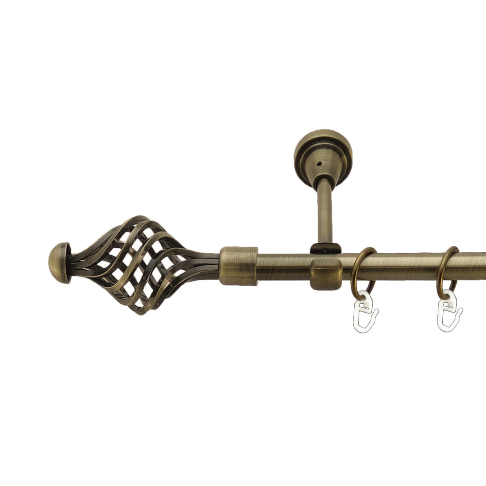 Карниз Orvit Арезо металевий однорядний відкритий Антик 16 мм 160 см (7180755) Львів - фото 1