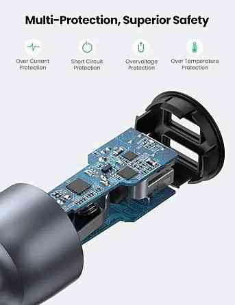 Автомобільний зарядний пристрій UGREEN CD213 Fast Car Charger (Dark Blue) (UGR-10144) Київ
