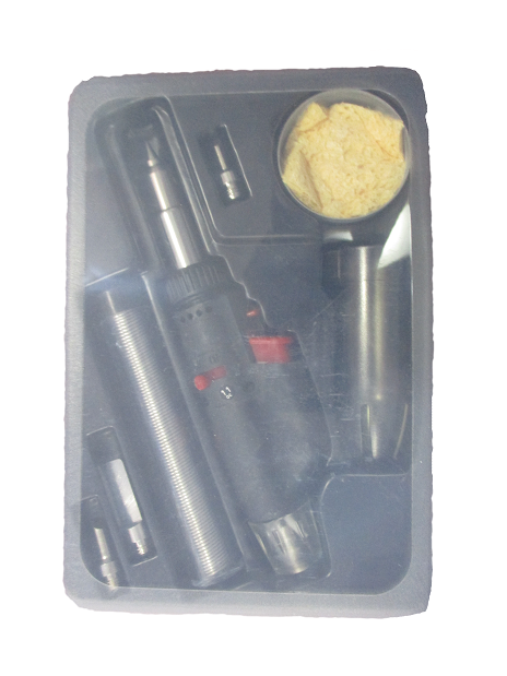 Пальник газовий паяльник з різними насадками + припій (з п'єзопідпалом) Полтава - фото 1