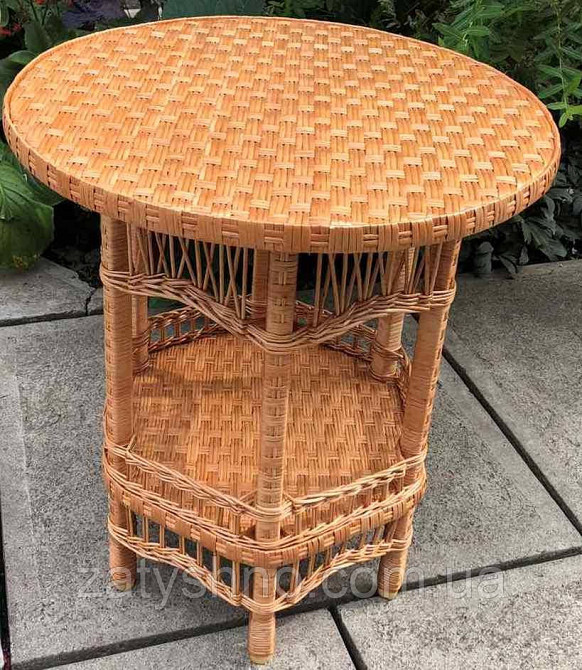 Стіл високий з лози з полицею Київ - фото 3