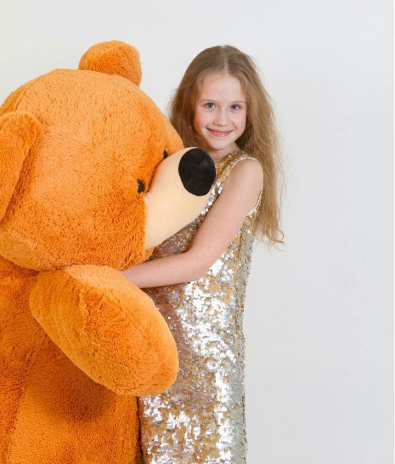 Большая мягкая игрушка Медведь Алина Бублик 180 см медовый Киев - изображение 5
