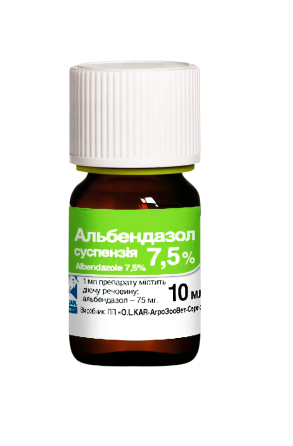 Альбендазол 7.5% суспензия 10 мл O.L.KAR. Винница