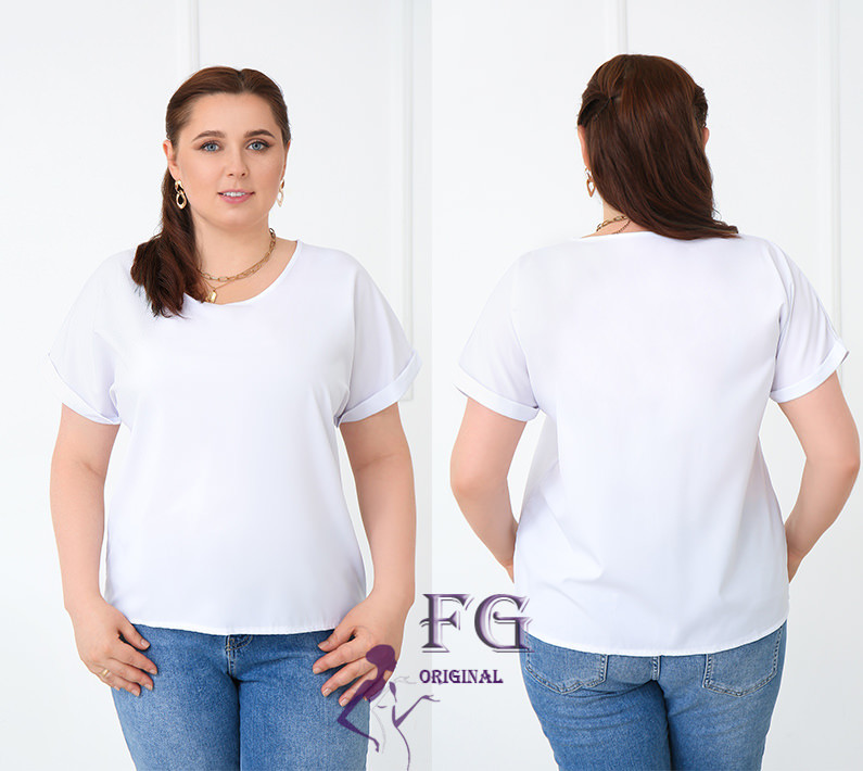 Літня блузка футболка вільного крою "Moment" оптом | Норма і батал Київ - фото 9