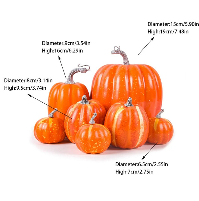 Гарбузи на Хелловін 7 штук помаранчевий Київ - фото 2