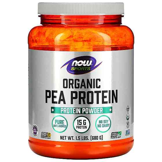 Гороховый протеин, Organic Pea Protein, Now Foods, органик, порошок, без вкуса, 680 г Луцк