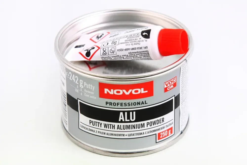 Шпатлевка с алюминиевой пылью Novol Alu 0.25кг + отвердитель 0.008кг Винница - изображение 1