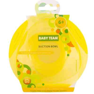 Тарелка детская Baby Team на присоске, 280 мл (6004_желтый) Винница