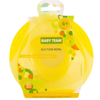 Тарелка детская Baby Team на присоске, 280 мл (6004_желтый) Винница - изображение 2