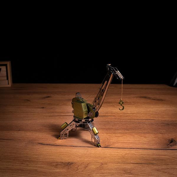 Колекційна модель-конструктор Metal Time Mighty Machine Портовий кран механічний двоколірний (MT055) Харків - фото 6