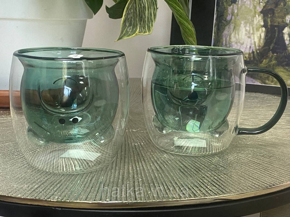 Піала без ручки чашка подвійне скло Olens "Смарагдова Умка" 250 мл смарагдовий зелений Київ - фото 4