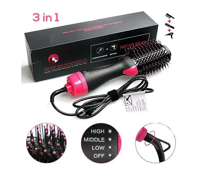 Фен-щетка для укладки волос One Step Hair Dryer 3 в 1, керамический нагрев, мощность 1000-1199Вт Одесса - изображение 5