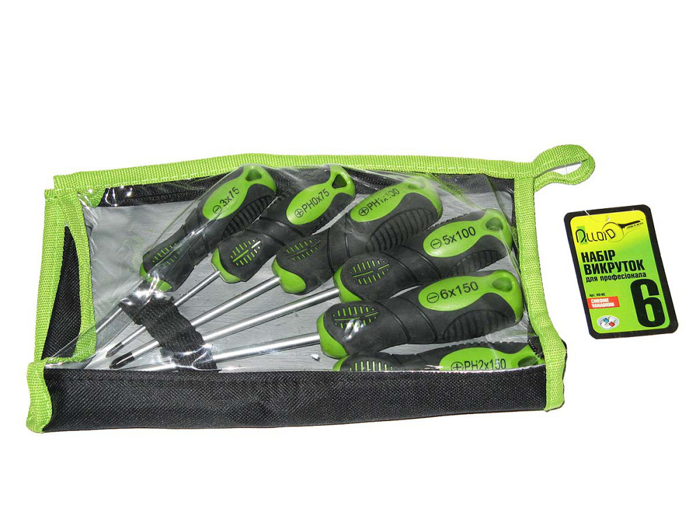 Набор отверток 6 предметов (сумка) Alloid (НО-6С) (наб.) Винница - изображение 1