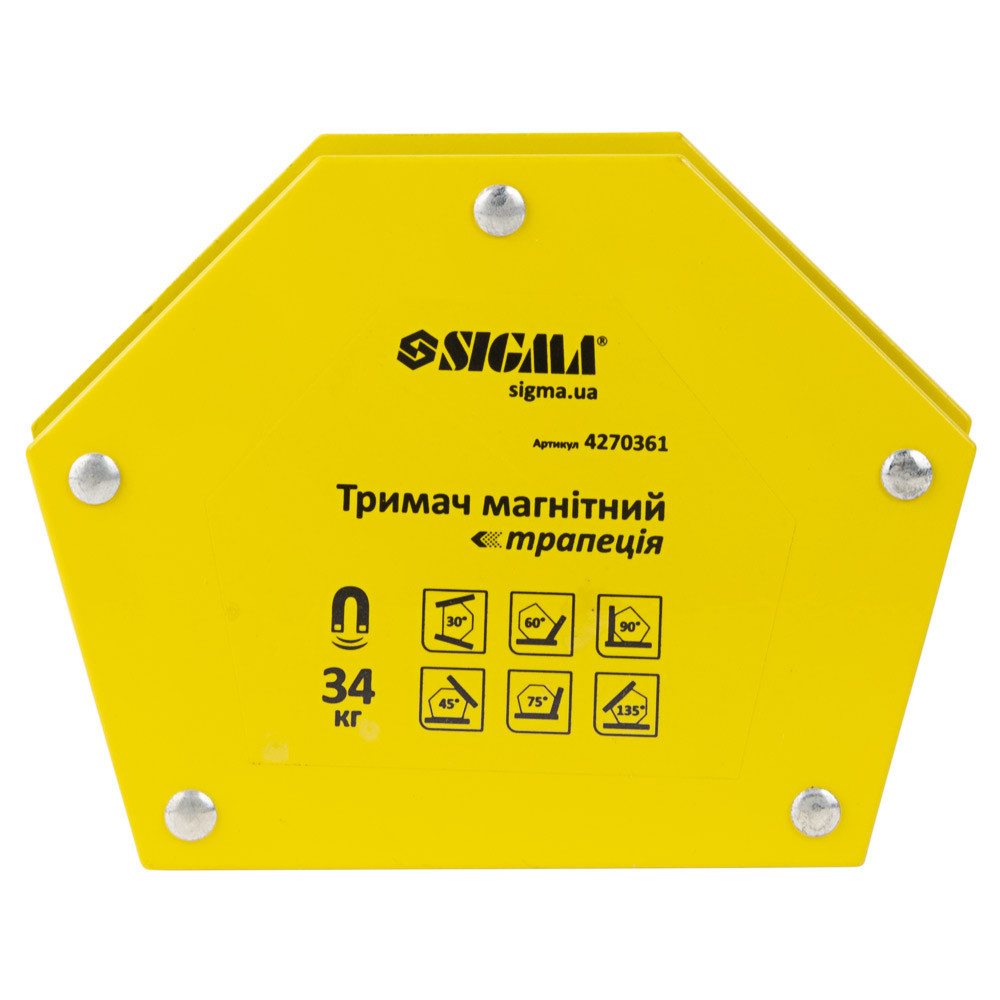 Магнит для сварки трапеция 34кг 105×65×65×45мм (30,45,60,75,90,135°) SIGMA (4270361) Киев - изображение 1