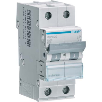 Автоматический выключатель Hager 2-п. C 20A (6kA) 2M (A) (MCN220) Винница - изображение 1