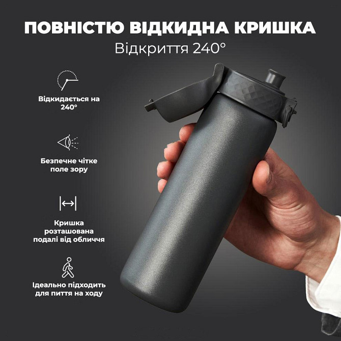 Пляшка для води металева вакуумна ION8 500 мл. Vacuum Insulated, Grey Кам'янське - фото 3