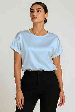 Женская футболка из шелка Голубой 2XL Харьков