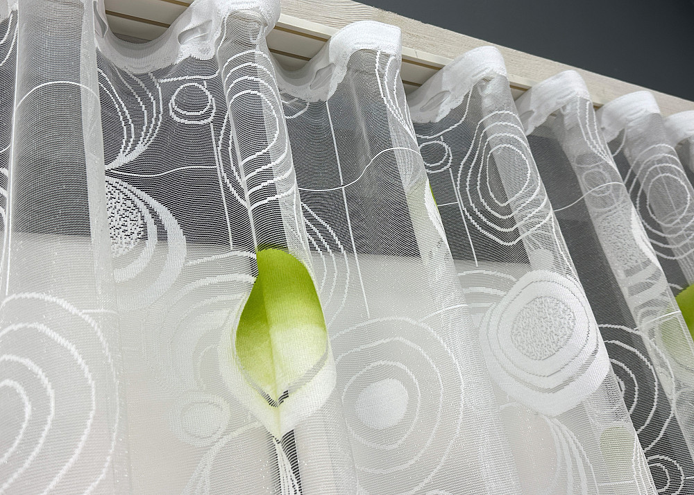 Тюль жаккард VR-Textil № 1882т Арка на кухню цвет белый 300х150 см (53-0080) Киев - изображение 7