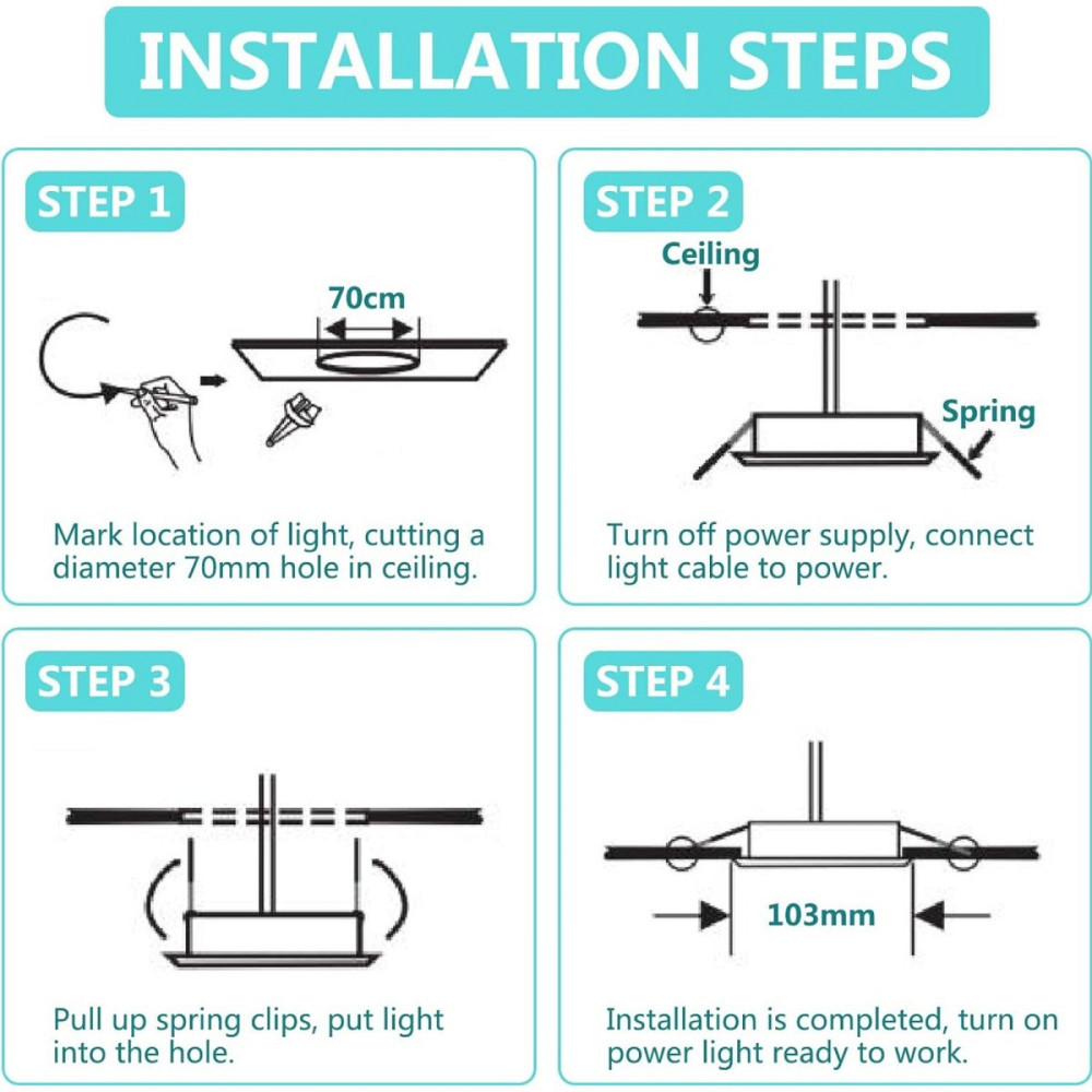 Світлодіодний вбудований прожектор тепле біле світло 4000K без регулювання яскравості 220V 6W UKawhi TD-601 Дніпро - фото 3