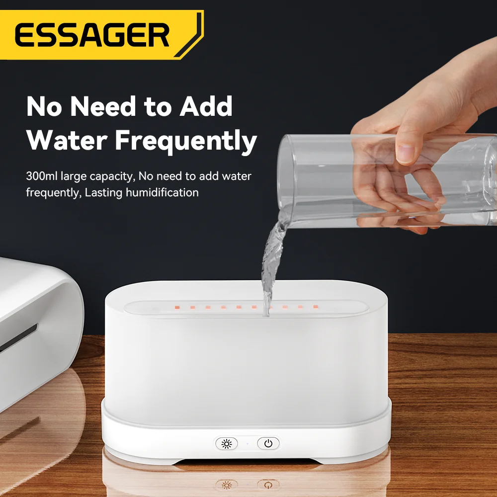 Зволожувачі повітря ESSAGER Flame Aromatherapy Humidifier Black Одеса - фото 7