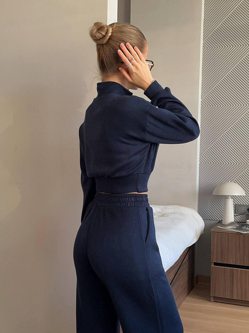 Жіночий теплий прогулянковий костюм із турецької ангори Синій, 42/44 Одеса - фото 2