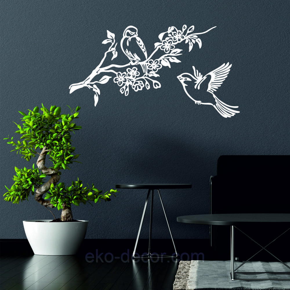 Декоративне настінне Панно «Пташки», Декор на стіну 90*50 см, Білий Київ - фото 4